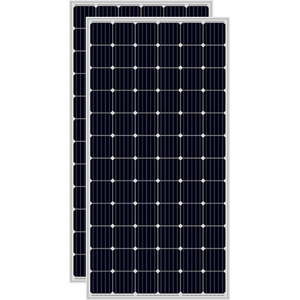 a close up of the 2 black solar panels used in the Solar Pump Install