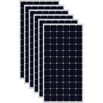 Load image into Gallery viewer, a close up of all the 6 black solar panels used in the Solar Pump Install
