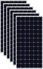 Load image into Gallery viewer, a close up of all the 6 black solar panels used in the Solar Pump Install
