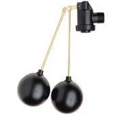 A Double acting floating kit with two dam floats on the end of a stick connected to a valve
